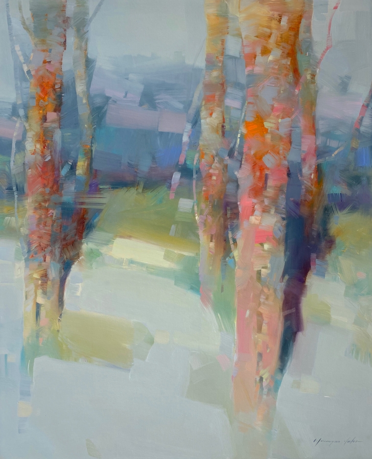 Evening Trees, Original oil Painting, Handmade artwork, One of a Kind                   